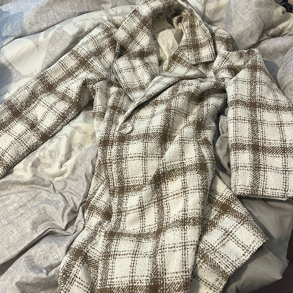Brown & White Plaid Jacket